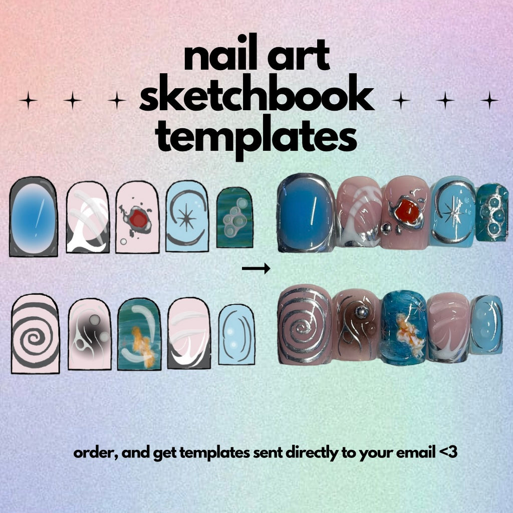 Nail Sketchbook Templates - For Press On Nail Artists <3