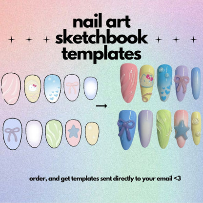 Nail Sketchbook Templates - For Press On Nail Artists <3
