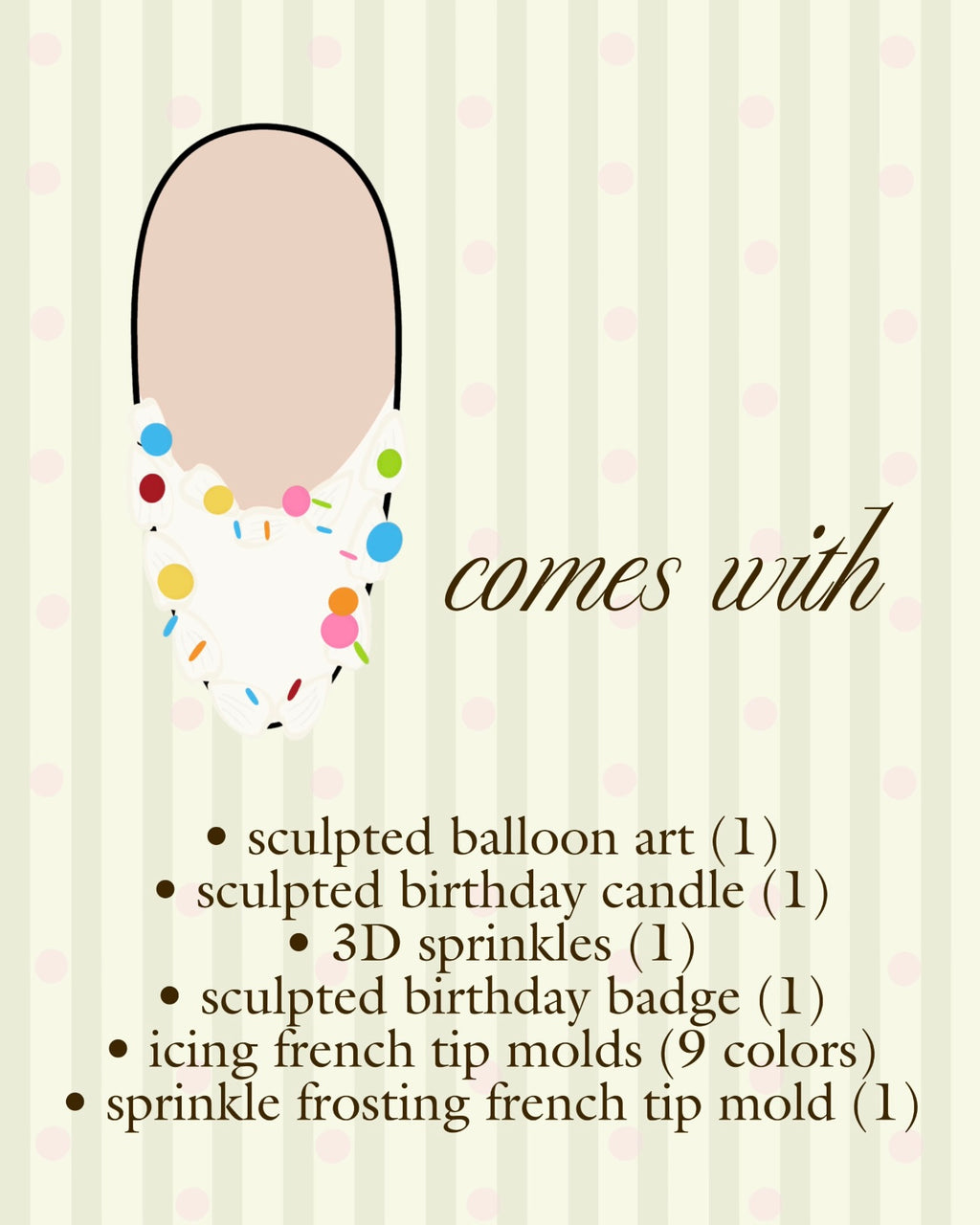 birthday nail art sticker pack