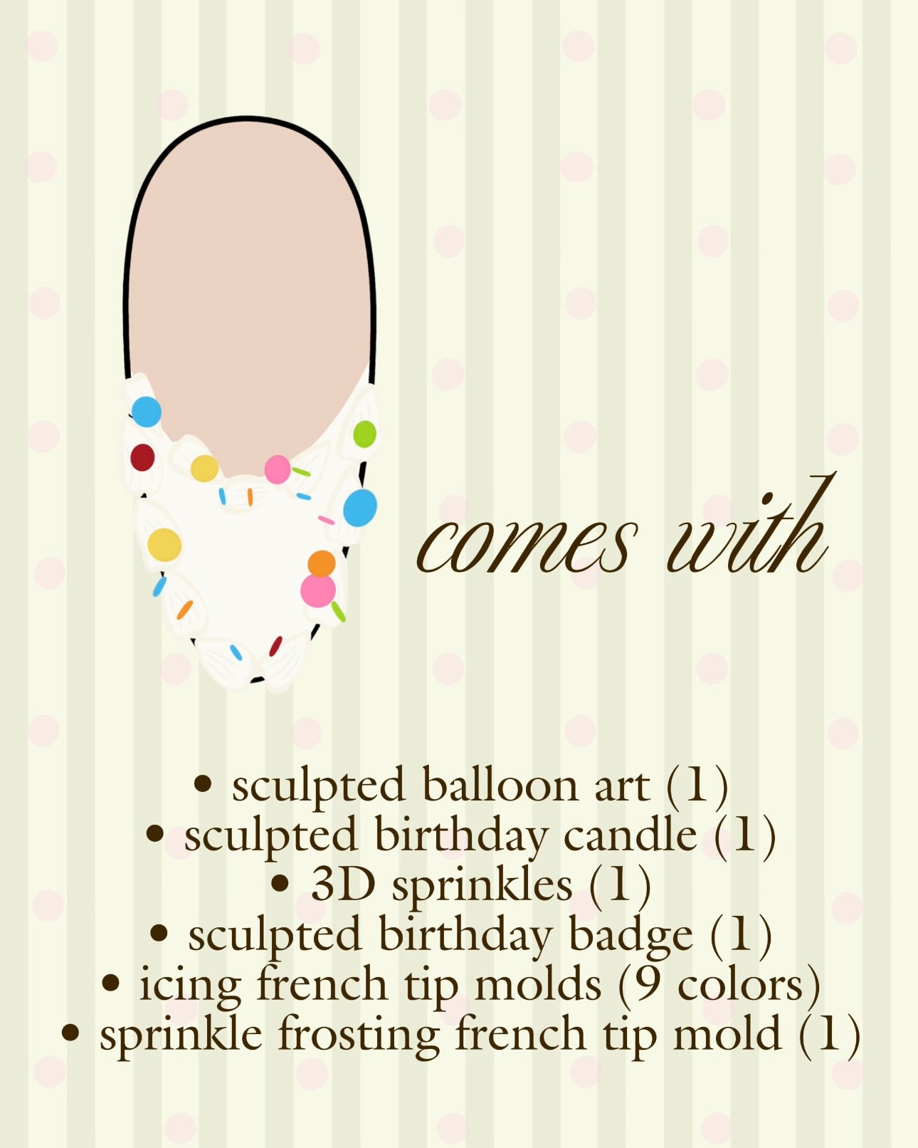 birthday nail art sticker pack