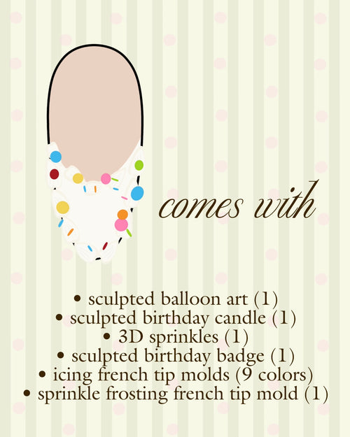 birthday nail art sticker pack